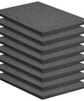 Eight Piece Premium Polyurethane Foam Sheets Featuring Cuttable Design For Custom Case Padding Heavy Duty Storage And Shock Absorbing Protection No Fuss Top Shelf Quality stacked in a vertical view.