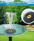 Solar Powered Bird Bath Fountain Pump With Glass Panel 3.5W No Battery Outdoor Water Fountain Kit in operation