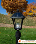 Baytown II Outdoor Solar Light Kit With 3 Inch Pole Pier And Wall Mounts Lamp Only Bright White LED Black Finish