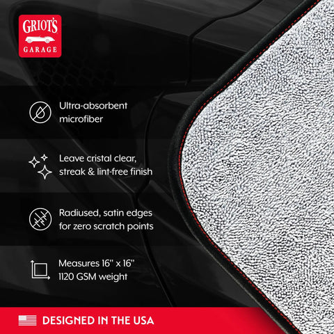 Close-up of the Terry Weave Microfiber Towel For Super Fast Drying And Scratch Free Car Detailing, showing texture and details.