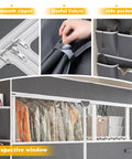 Straight Up Heavy Duty Rolling Clothes Rack With Removable Dust Cover Portable Closet featuring smooth zipper, velcro, side pockets, and perspective window.