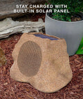 Rock Speaker Connect Stone Outdoor Wireless Speaker With Bluetooth 5.3, 22 Hour Battery Life, Solar Charging, Link Up To 20 Rock Speakers, IP65 Water And Dust Resistant For Backyard Parties And Patio Hangouts on mulch