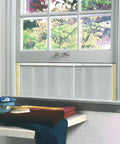 Adjustable Window Screen Kit 10 Inch High Fits 21 To 37 Inch Wide 2 Pack with Easy Glide Rails installed in home window