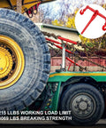 Built Tough Heavy Duty Chain Binder Kit With Swivel G70 Hooks Fits 3/8 To 1/2 Inch Grade Seven Links 9215 Lbs securing cargo on trailer.