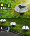 12 Pack Solar Ground Lights With Dual Color Modes White And Blue Waterproof Driveway Marker Lights for garden lawn