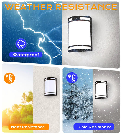 Three Color Indoor Outdoor Motion Sensor LED Wall Light With 3000K 4000K 5000K Selectable Temperatures in weather conditions