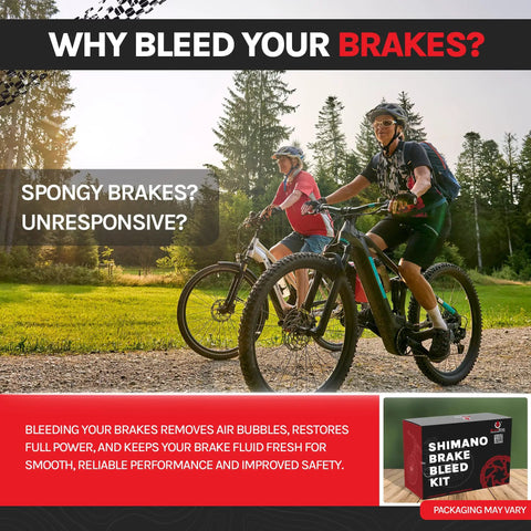 Cyclists outdoors; represents Do It Yourself Friendly SRAM Hydraulic Brake Bleed Kit With 250ml DOT 5.1 Fluid Reusable 20ml Syringes.