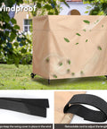 Beige Outdoor 3 Seater Hammock Swing Chair Cover For Patio Water Resistant All Weather Protection Fits 80 Inch x 60 Inch x 72 Inch