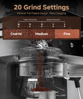 Espresso Machine With Built In Grinder For Home Use 20 Bar Pressure 1350W Fast Heating 3 Temperature Settings 20 Grind Settings