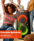Portable Party Speaker With Foldable Handle And Pro Sound, Club 120 Delivers Dope Bass, Futuristic Light Show, Black