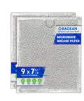 Over The Range Microwave Vent Filter Replacement 9 X 7.72 Inch Aluminum Mesh Grease Screen Hood Vent Filter 2 Pack displayed.