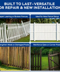 Heavy Duty Fence Post Repair Kit Features Rock Solid 2 Mm Steel Stabilizers To Hold Leaners Tight Fix Weak Wood Fences Fast With This Boss Level 4 Pack Brown Yard Reinforcement Solution For Good Measure - showcasing various fence repair options.