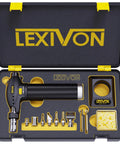 Butane Torch Multi-Function Kit With Self Igniting Soldering Station And Adjustable Flame Pro Grade in black case, 12-piece set
