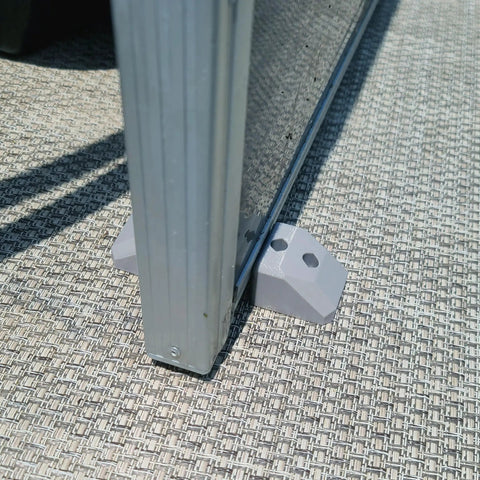 Two-Pack Pontoon Gate Stop and Keeper Kit with Heavy-Duty Marine-Grade 304 Stainless Hardware for Square Frames in use