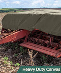 Waterproof Canvas Tarp Cover 21oz Heavy Duty Duck Cloth Waxed Tarpaulin With Rustproof Brass Grommets protecting equipment