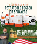 Miracle Outdoor Mosquito Spray For Yard Pet Safe Concentrate with PetraTools foggers, made in USA, lawn and pest control focus