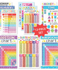 Kid-Friendly Elementary School Math Posters Set With Multiplication Chart And Place Value Chart For Classrooms 11x17 Inch Colorful Wall Decor