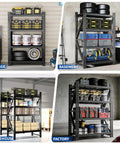 Hella Tough Heavy Duty Garage Shelving Rack With Cold Rolled Steel Frame And Massive Four Thousand Pound Load Capacity for tool storage.