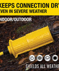 Built Like A Tank 50 Ft 14 3 Sjwt Heavy Duty Extension Cord With All In One Weather And Kink Resistant Shielding in wet conditions.
