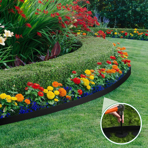 Durable 246 Ft Garden Landscape Edging Kit With Three 82 Ft Rolls Two Inch Tall Flexible Border Along Flower Bed