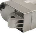 Close-up of 12V Industrial Mini Linear Actuator with 40 Inch Stroke, 330 Lbs Thrust, and Hall Effect Feedback mounting bracket.