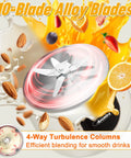 10 In 1 Automatic Nut Milk Maker With 42 Oz Capacity For Almond Soy Oat And Plant Based Milks And Juices Dairy Free Beverages With LED Panel Delay Start Keep Warm And Self Clean showing 10-blade alloy blades and turbulence columns for smooth blending.