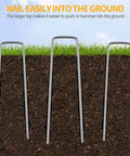 6 Inch Landscape Staples 50 Pack Pro Grade Galvanized Garden Stakes for securing landscape fabric and weed barrier.