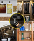 Two Pack Cordless LED Spotlight With Rotatable Heads For Indoor Art Paintings Dartboard And Bedroom Displays
