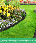 DIY Friendly No Dig Landscape Edging Kit 4-Inch By 50 Feet With 75 Spikes Flexible Plastic Border For Lawn Beds Pathways Flower Beds And Pavers Black Edging separating flower bed and grass