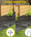 Beefy Thickened 8 Gauge Circle Top Landscape Fabric Stakes, 6 Inch Galvanized Garden Staples That Will Not Bend, Heavy Duty