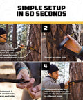 Guide showing easy setup of Portable Camping Hammock With Tree Straps Up To 400 Lbs Built For Outdoor Adventures Easy Setup In Seconds