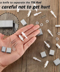 Top Notch Plantation Shutter Repair Kit 170 Piece Assortment Of Spring Pins Collar Brass Louver Staples For Quick Window Blind Fixup And No Sweat Home Refresh on hand with assorted pins and staples.