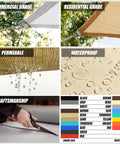 Various grades of sun shade sails, including commercial and residential options, showing permeability, waterproofness, and craftsmanship.