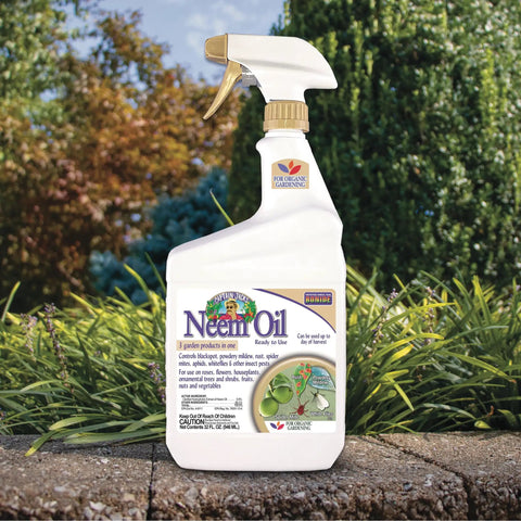 Top Shelf Ready To Use Neem Oil Garden Spray, Heavy Duty Multi Purpose Fungicide Insecticide And Miticide, 32 Ounce Bottle in garden.