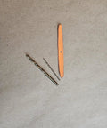 Solid Hardwood Shutter Louver Replacement Kit Five Pack includes brass drill bits and orange template for precise DIY installations.