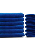 EvaClean microfiber cleaning cloths, blue, 16x16 inches, 12-pack, reusable and washable