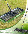 Heavy Duty Lawn Leveling Rake With 30 Inch Blade And Adjustable Handle for Easy Yard Dirt Grading, Soil Smoothing, Hole Filling