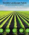 Heavy Duty 5oz Weed Barrier Landscape Fabric Pro Grade Dual Layer Ground Cover in use for garden weed control.