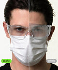Built Tough Unisex Safety Glasses With No Sweat Anti Fog Lens And Z87 Plus High Impact Rating For Real Deal Eye Protection On Any Rough Work Site Today, showing clear vs fogged lenses.