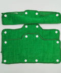 Green Velvet Terry Sweatband For Hard Hats Snap On Liner Washable Keeps Sweat Dry Soft Absorbent 6 Pack visible with snaps