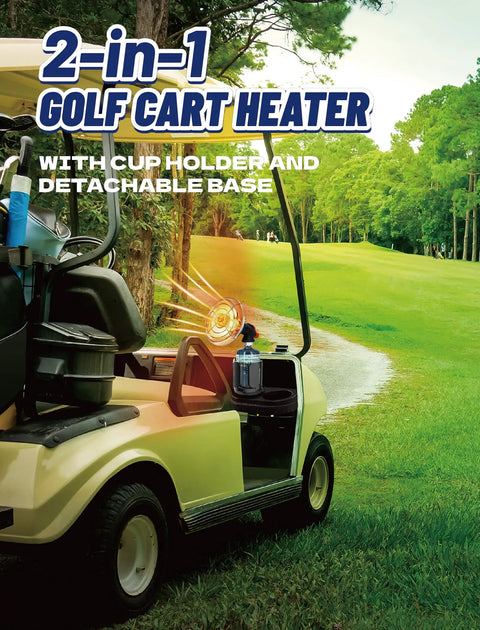 6800 BTU Golf Cart Propane Heater With Storage Box, Adjustable Cup Holder And Camping Base, Fits EZGO Club Car Yamaha