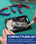 Solid 33 Piece Precision Repair Tool Kit With Screwdrivers Pliers Tweezers Utility Knife Blades For Phones Laptops Consoles, compact pliers working on hard drive.