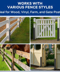Heavy Duty Fence Post Repair Kit Features Rock Solid 2 Mm Steel Stabilizers To Hold Leaners Tight Fix Weak Wood Fences Fast With This Boss Level 4 Pack on various fence styles.