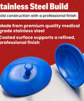 Tough As Nails Stainless Steel Corneal Eye Shields Large 29Mm X 21Mm With Slick Protective Coating Set Of Two showcases blue stainless steel build.
