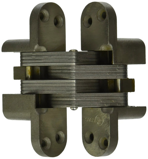 Heavy Duty Concealed Stainless Steel Door Hinges For 2 Inch Frames UL Fire Rated And Rust Resistant Satin Finish showing a compact flush mount design.