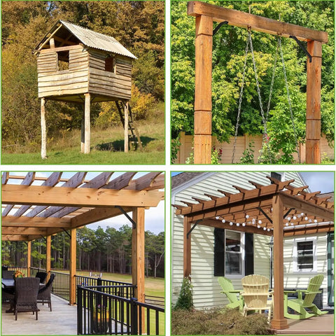 Six Pack Heavy Duty Angle Support Brackets For Pergolas Gazebos Cabins Patios And Treehouses Easy Install With Pre Drilled Holes And Included Screws Corner Braces For Wooden Structures