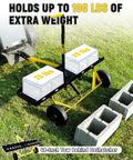 Tow Behind Lawn Dethatcher With 24 Spring Steel Tines And Heavy Duty Carbon Steel Frame, 48 Inch Wide, weights displayed