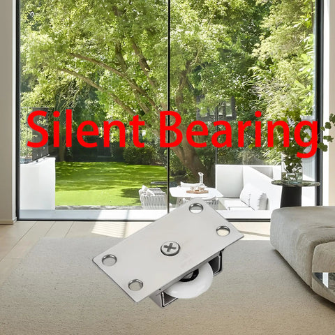 Two Pack Sliding Door Roller Wheels Delivering Super Slick Gliding Action And Effortless Ride For Wardrobe Closet Cabinets With Durable Stainless Steel Shells And Zero Hassle Replacement Parts, showing quiet nylon roller.