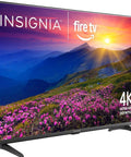 50 Inch Led Smart Fire TV Featuring Sick 4K Ultra HD Picture Quality And Dope HDR10 Contrast Levels With Alexa Voice Remote on display with vibrant scenery.