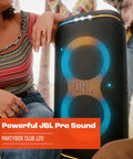 Portable Party Speaker With Foldable Handle And Pro Sound, Club 120 Delivers Dope Bass, Futuristic Light Show, Black